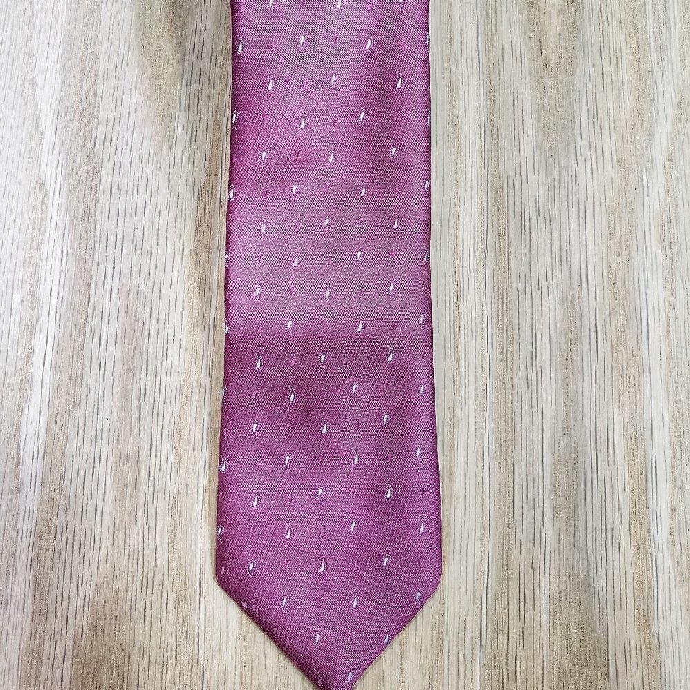 Austin Manor Mens Necktie Purple Micro Paisley Classic Silk Blend Formal Ties OS
